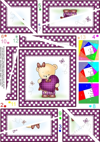 Hunney Bear Rosie has a Heart - Twisted Spiral Side Stacker