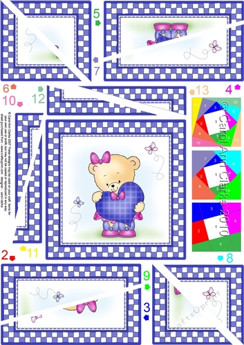 Hunney Bear Rosie has a Heart - Twisted Spiral Side Stacker