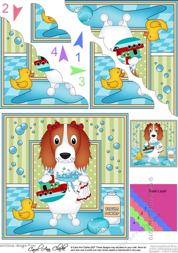 Scalloped Corner Stacker - Bathtub Buddies - Little Springer Spaniel Dog