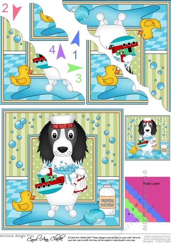 Scalloped Corner Stacker - Bathtub Buddies - Little Springer Spaniel Dog