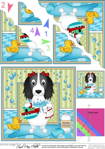 Scalloped Corner Stacker - Bathtub Buddies - Little Springer Spaniel Dog