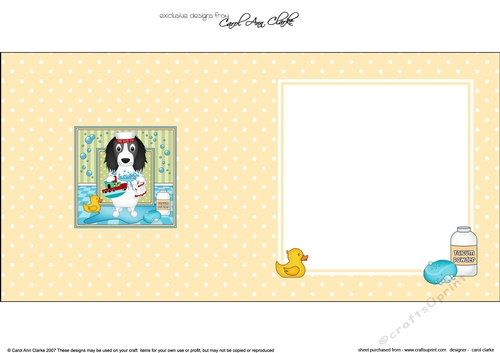 Square Landscape Insert - Bathtub Buddies - Little Springer Spaniel Dog