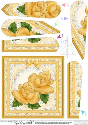 Just Roses Quick Card with Fan Pyramage Topper