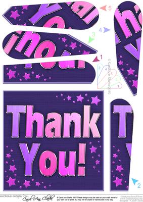 Metallic Thank You Quick Card with Fan Pyramage Topper