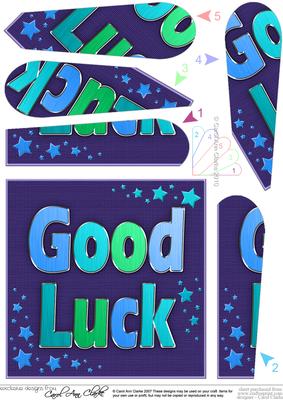 Metallic Good Luck Quick Card with Fan Pyramage Topper