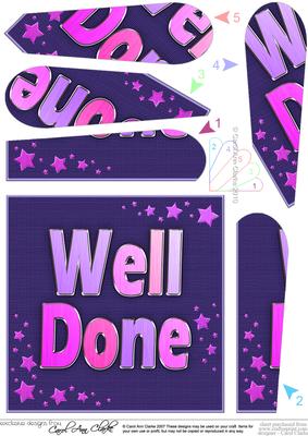 Metallic Well Done Quick Card with Fan Pyramage Topper