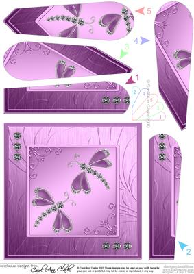 Diamonte Dragonflies Quick Card with Fan Pyramage Topper