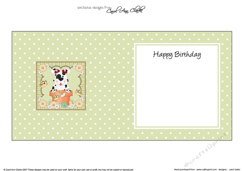 Flower Pot Friends Little Spotty Dog square landscape insert
