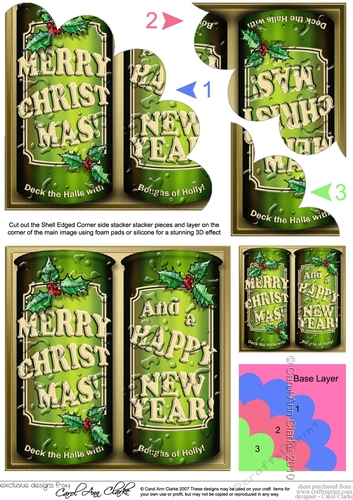 Merry Christmas Cans of Beer Shell Edged Corner Side Stacker
