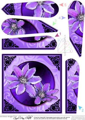 Clematis Quick Card with Fan Pyramage Topper