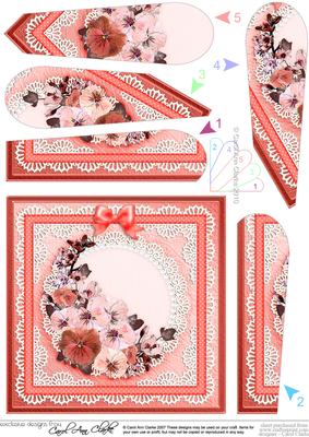Spring Flowers Quick Card with Fan Pyramage Topper