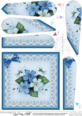 Pretty Viola Quick Card with Fan Pyramage Topper