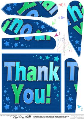Thank You Quick Card with Fan Pyramage Topper