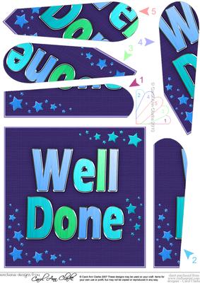Well Done Quick Card with Fan Pyramage Topper