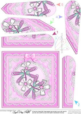 Dreamy Dragonflies Quick Card with Fan Pyramage Topper