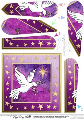 Xmas Dove Quick Card with Fan Pyramage Topper