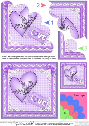Adorable Hearts - Love Heart - Shell Edged Corner Side Stacker
