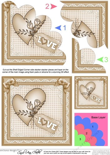 Adorable Hearts - Love Heart - Shell Edged Corner Side Stacker