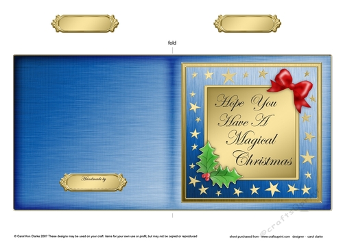 Hope you have a Magical Christmas - Elegant Christmas Greeting Quick Cut and Fold Card