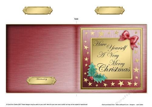 Have Yourself a Very Merry Christmas - Elegant Christmas Greeting Quick Cut and Fold Card