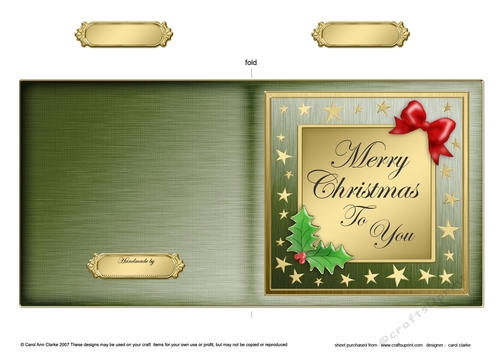 Merry Christmas to You  - Elegant Christmas Greeting Quick Cut and Fold Card