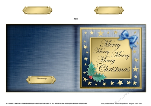 Merry Merry Merry Merry Christmas  - Elegant Christmas Greeting Quick Cut and Fold Card