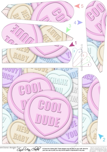 Cool Dude Sweet Heart - Fan Pyramage Topper