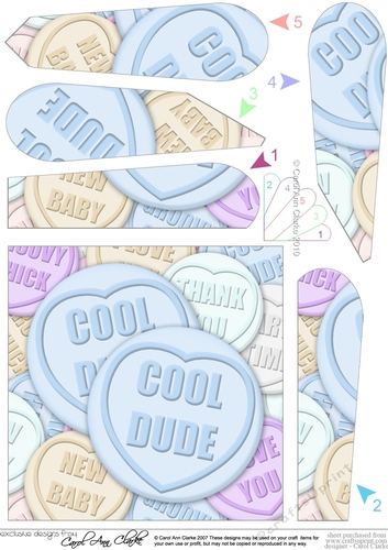 Cool Dude Sweet Heart - Fan Pyramage Topper
