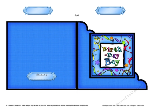 Birthday Boy  - Cut and Fold Corner Card  