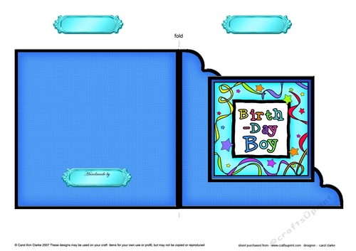 Birthday Boy  - Cut and Fold Corner Card  