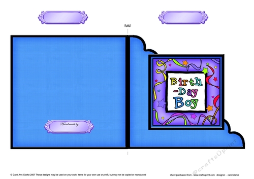Birthday Boy  - Cut and Fold Corner Card  