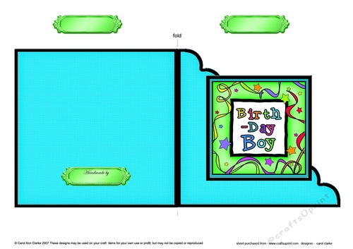 Birthday Boy  - Cut and Fold Corner Card  
