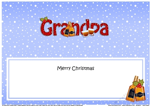 Large DL Merry Christmas GRANDPA with Whisky insert