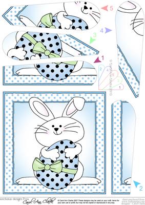 Little Bunny Quick Card with Fan Pyramage Topper