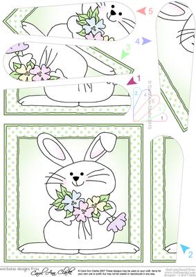Little Bunny Quick Card with Fan Pyramage Topper