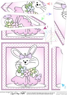 Little Bunny Quick Card with Fan Pyramage Topper