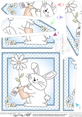 Little Bunny Quick Card with Fan Pyramage Topper
