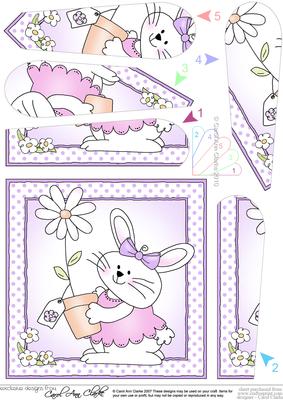 Little Bunny Quick Card with Fan Pyramage Topper