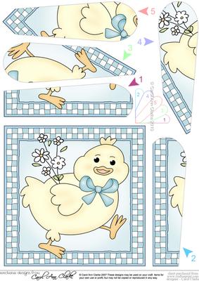 Little Chick Quick Card with Fan Pyramage Topper