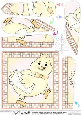 Little Chick Quick Card with Fan Pyramage Topper
