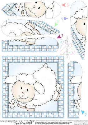 Little Lamb Quick Card with Fan Pyramage Topper