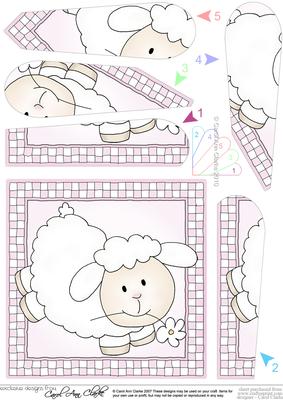 Little Lamb Quick Card with Fan Pyramage Topper