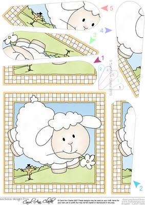 Little Lamb Quick Card with Fan Pyramage Topper