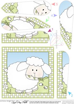 Little Lamb Quick Card with Fan Pyramage Topper