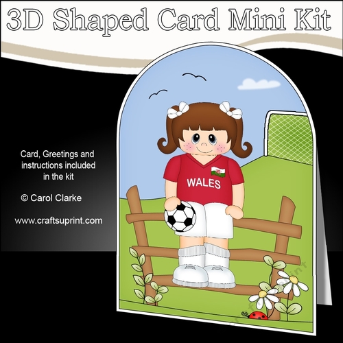 3D Shaped Card Kit - Little Footballer Plays for Wales