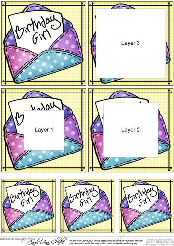 Birthday Girl Patchwork Envelope - Tunnel Topper