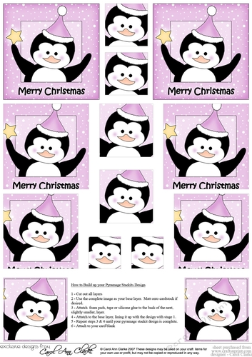 Cute Christmas Penguin - Pyramage sheet