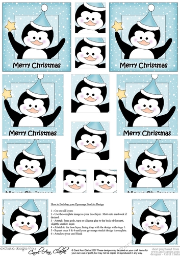 Cute Christmas Penguin - Pyramage sheet