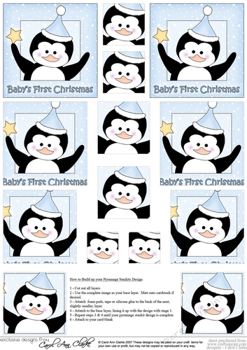 Cute Christmas Penguin - Babys First Christmas - Pyramage sheet