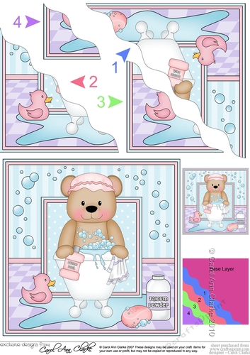 Cute Little Teddy Bear Bathtub Baby - Wavey Corner Stacker